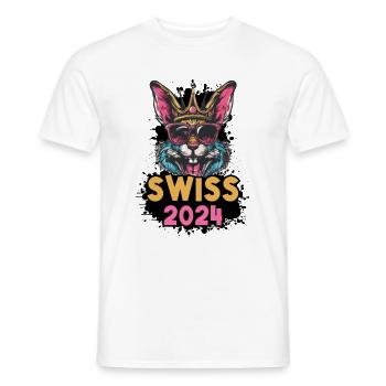 Suisse 2024 Hase Swiss - T-shirt homme - blanc - Devant - AI Model Male 178 dark (178cm)