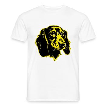 Teckel chien animal portrait teckel - T-shirt homme - blanc - Devant - AI Model Male 178 dark (178cm)