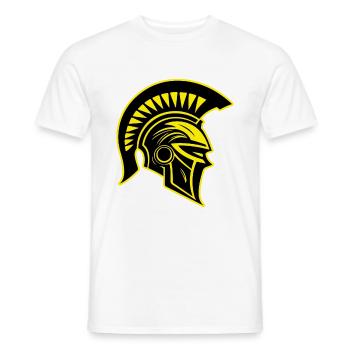 Spartan Helmet Warrior Sparta - Men's T-Shirt - white - Front - AI Model Male 178 dark (178cm)