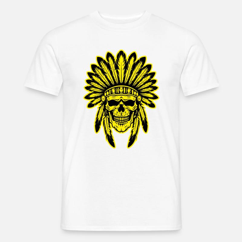 Apache TotenTier Indianer - Männer T-Shirt - Weiß
