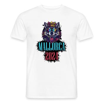 Mallorca 2024 Holiday Wolf - Men's T-Shirt - white - Front - AI Model Male 178 dark (178cm)