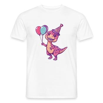 dinosaure t-rex anniversaire bébé - T-shirt homme - blanc - Devant - AI Model Male 178 dark (178cm)