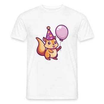 Écureuil Anniversaire Bébé - T-shirt homme - blanc - Devant - AI Model Male 178 dark (178cm)