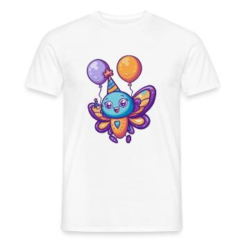 Papillon Anniversaire Bébé - T-shirt homme - blanc - Devant - AI Model Male 178 dark (178cm)