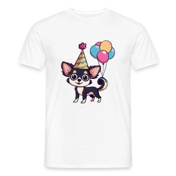 Chihuahua Chiens Anniversaire Bébé - T-shirt homme - blanc - Devant - AI Model Male 178 dark (178cm)
