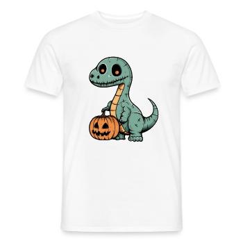 Dinosaur brontosaurus Halloween Comic Funny - Men's T-Shirt - white - Front - AI Model Male 178 dark (178cm)