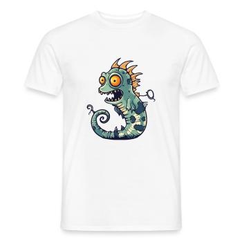 Seahorse Halloween Comic Funny - Men's T-Shirt - white - Front - AI Model Male 178 dark (178cm)
