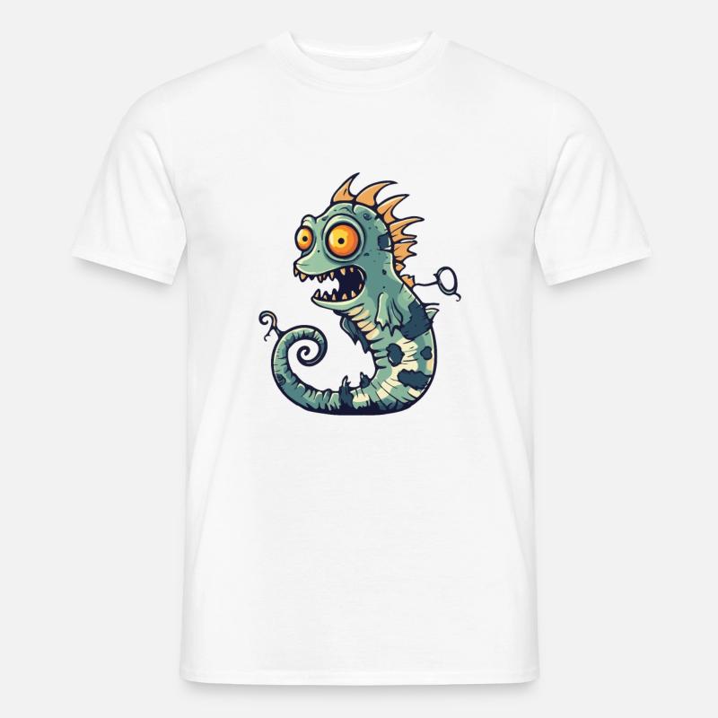 Seepferd Halloween Comic Lustig - Männer T-Shirt - Weiß