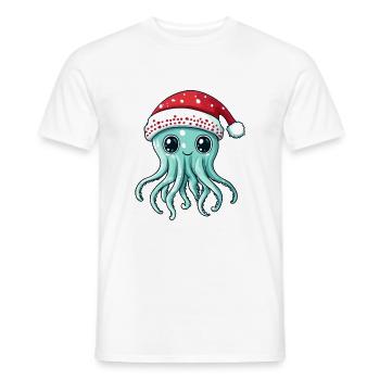 Jellyfish Christmas Comic - Men's T-Shirt - white - Front - AI Model Male 178 dark (178cm)