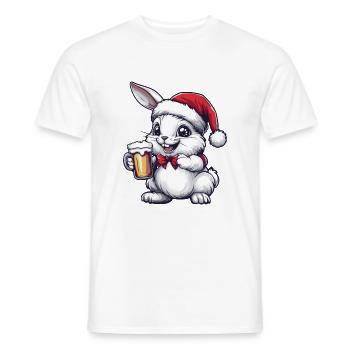 Hase Bier Xmas Weihnachten - Männer T-Shirt - Weiß - Vorne - AI Model Male 178 dark (178cm)
