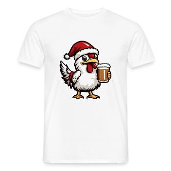 Poulet Bière Noël - T-shirt homme - blanc - Devant - AI Model Male 178 dark (178cm)
