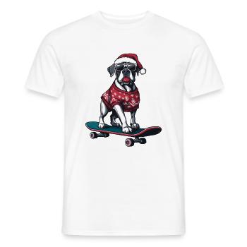 Great Dane Dog Noël Skateboard - T-shirt homme - blanc - Devant - AI Model Male 178 dark (178cm)