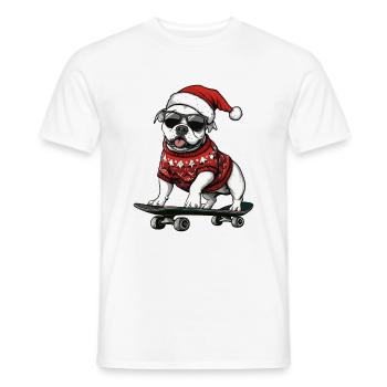 American Staffordshire Terrier Dog Christmas Sk - Men's T-Shirt - white - Front - AI Model Male 178 dark (178cm)