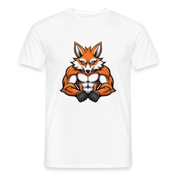 Fox Muscles Fitness - T-shirt homme - blanc - Devant - AI Model Male 178 dark (178cm)