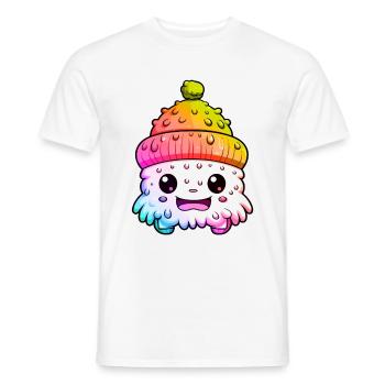 Winter Eskimo Comic Wintery - Men's T-Shirt - white - Front - AI Model Male 178 dark (178cm)