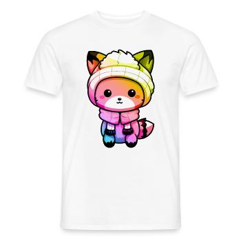 Fuchs Winter Tier Bunt Comic - Männer T-Shirt - Weiß - Vorne - AI Model Male 178 dark (178cm)