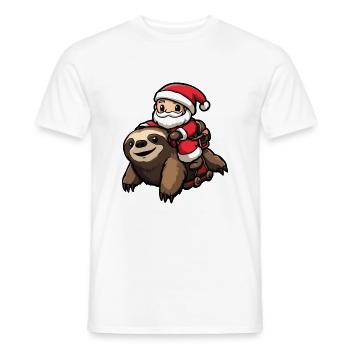 Sloth Santa Claus - Men's T-Shirt - white - Front - AI Model Male 178 dark (178cm)