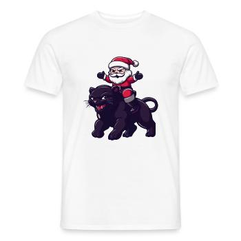 Panther Santa Claus - Men's T-Shirt - white - Front - AI Model Male 178 dark (178cm)