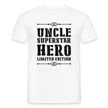 Best Uncle Hero Saying - Men's T-Shirt - white - Front - AI Model Male 178 dark (178cm)
