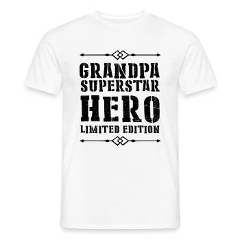 Best Grandpa Hero Saying - Men's T-Shirt - white - Front - AI Model Male 178 dark (178cm)