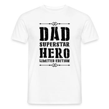 Best Dad Hero Dad Dad - Men's T-Shirt - white - Front - AI Model Male 178 dark (178cm)