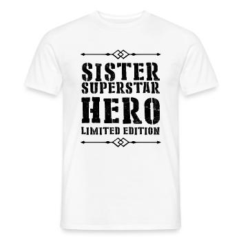 Meilleure sœur héroïne dicton - T-shirt homme - blanc - Devant - AI Model Male 178 dark (178cm)