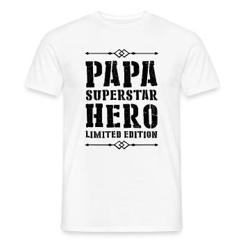 Meilleur papa héros disant papa fête des pères - T-shirt homme - blanc - Devant - AI Model Male 178 dark (178cm)