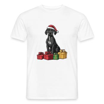 Chiens Dogues Allemands Cadeaux de Noël - T-shirt homme - blanc - Devant - AI Model Male 178 dark (178cm)
