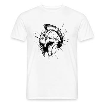 Casque Spartan Warrior - T-shirt homme - blanc - Devant - AI Model Male 178 dark (178cm)
