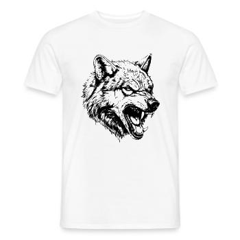 Wolf Animal Portrait - Men's T-Shirt - white - Front - AI Model Male 178 dark (178cm)