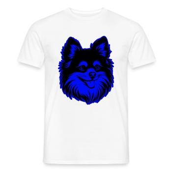 Portrait d’animal de chien de Poméranie - T-shirt homme - blanc - Devant - AI Model Male 178 dark (178cm)