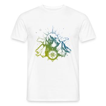 Berge Kompass Symbol - Männer T-Shirt - Weiß - Vorne - AI Model Male 178 dark (178cm)