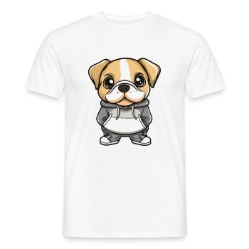 Bulldog Hund Lustig - Männer T-Shirt - Weiß - Vorne - AI Model Male 178 dark (178cm)