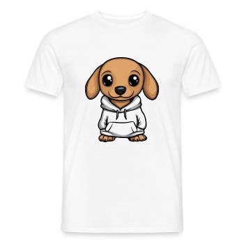 Dachshund Dachshund Funny - Men's T-Shirt - white - Front - AI Model Male 178 dark (178cm)