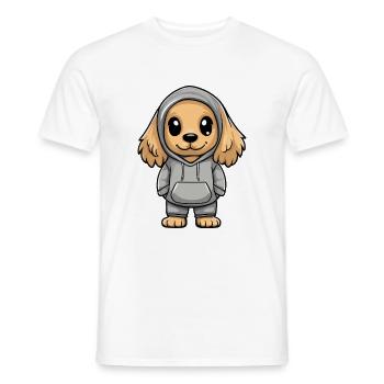 Cocker Spaniel Dog Funny - Men's T-Shirt - white - Front - AI Model Male 178 dark (178cm)