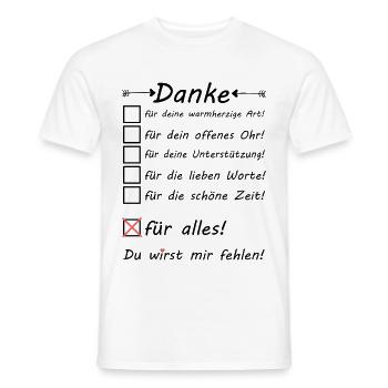 Danke sagen an FSJ Kollegin Abschiedsgeschenk - Männer T-Shirt - Weiß - Vorne - AI Model Male 178 dark (178cm)