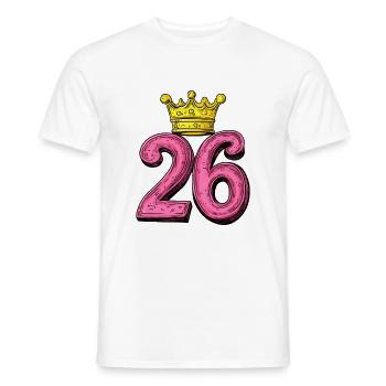 26 Zahl Krone - Männer T-Shirt - Weiß - Vorne - AI Model Male 178 dark (178cm)