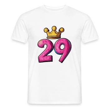 29 Zahl Krone - Männer T-Shirt - Weiß - Vorne - AI Model Male 178 dark (178cm)