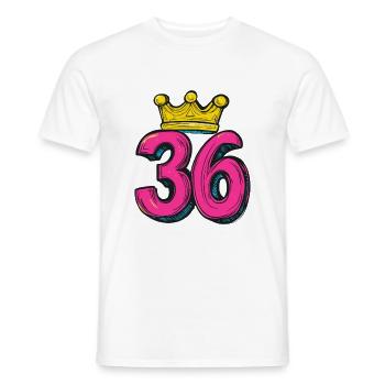 36 Number Crown - Men's T-Shirt - white - Front - AI Model Male 178 dark (178cm)