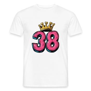 38 Number Krone - Men's T-Shirt - white - Front - AI Model Male 178 dark (178cm)