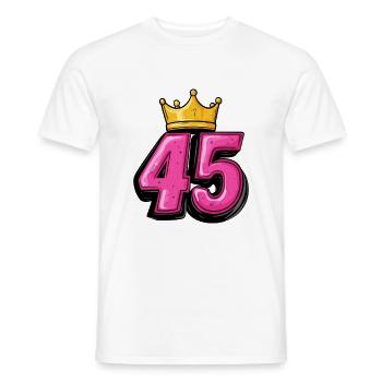 45 Zahl Krone - Männer T-Shirt - Weiß - Vorne - AI Model Male 178 dark (178cm)