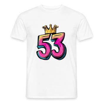 53 Number Crown - Men's T-Shirt - white - Front - AI Model Male 178 dark (178cm)
