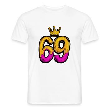 69 Zahl Krone - Männer T-Shirt - Weiß - Vorne - AI Model Male 178 dark (178cm)