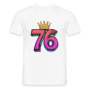 76 Nombre Couronne - T-shirt homme - blanc - Devant - AI Model Male 178 dark (178cm)