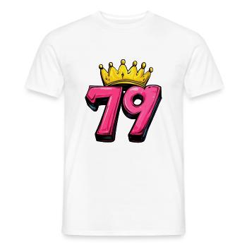 79 Number Krone - Men's T-Shirt - white - Front - AI Model Male 178 dark (178cm)