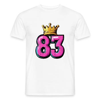 83 Nombre Couronne - T-shirt homme - blanc - Devant - AI Model Male 178 dark (178cm)
