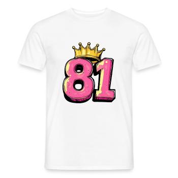 81 Number Krone - Men's T-Shirt - white - Front - AI Model Male 178 dark (178cm)