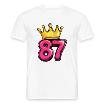 87 Zahl Krone - Männer T-Shirt - Weiß - Vorne - AI Model Male 178 dark (178cm)