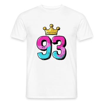 93 Nombre Couronne - T-shirt homme - blanc - Devant - AI Model Male 178 dark (178cm)