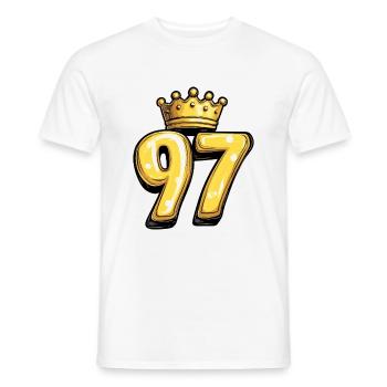 97 Nombre Couronne - T-shirt homme - blanc - Devant - AI Model Male 178 dark (178cm)